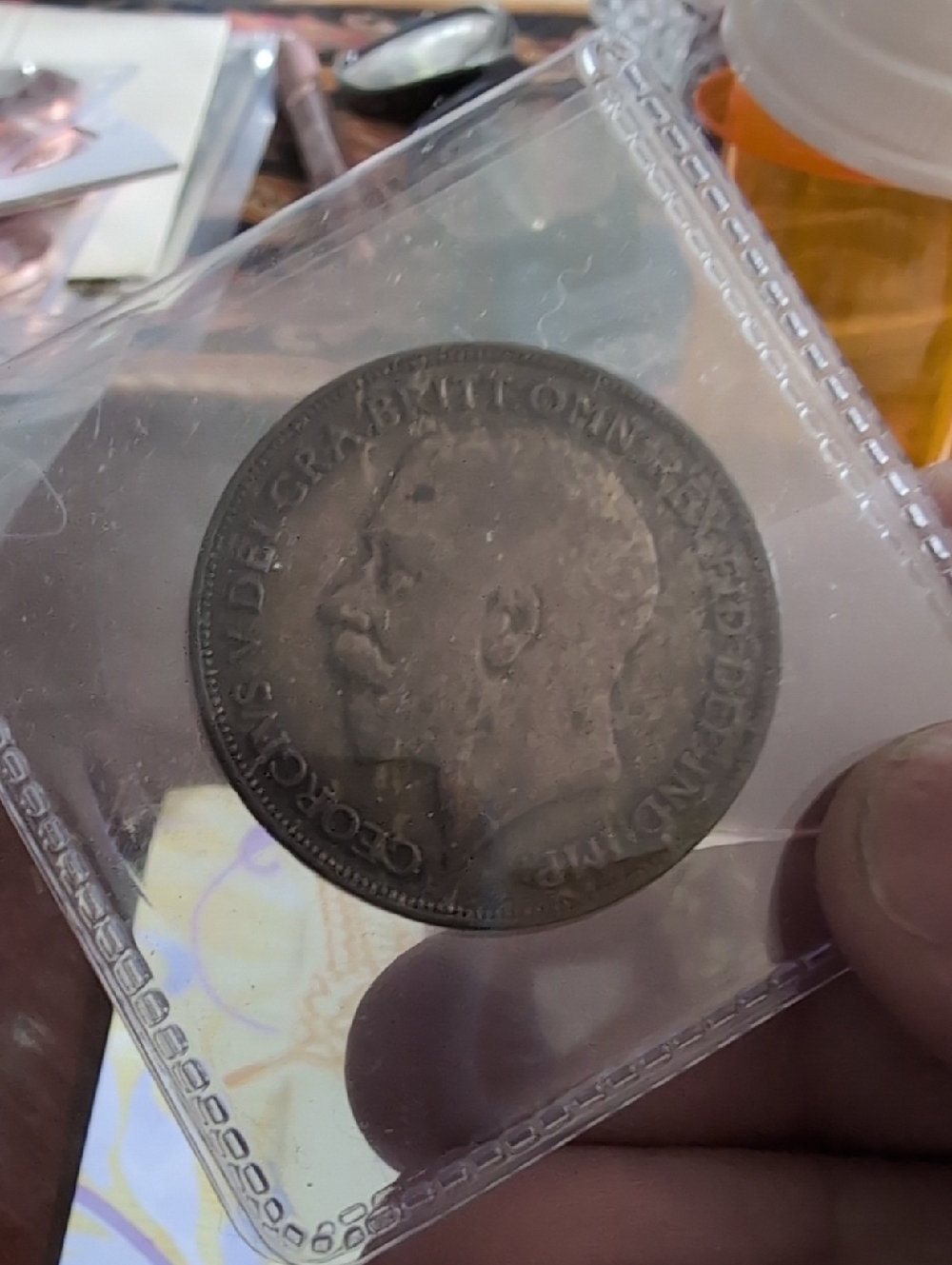 Vintage British Coin - King George Profile (Silver Tone)